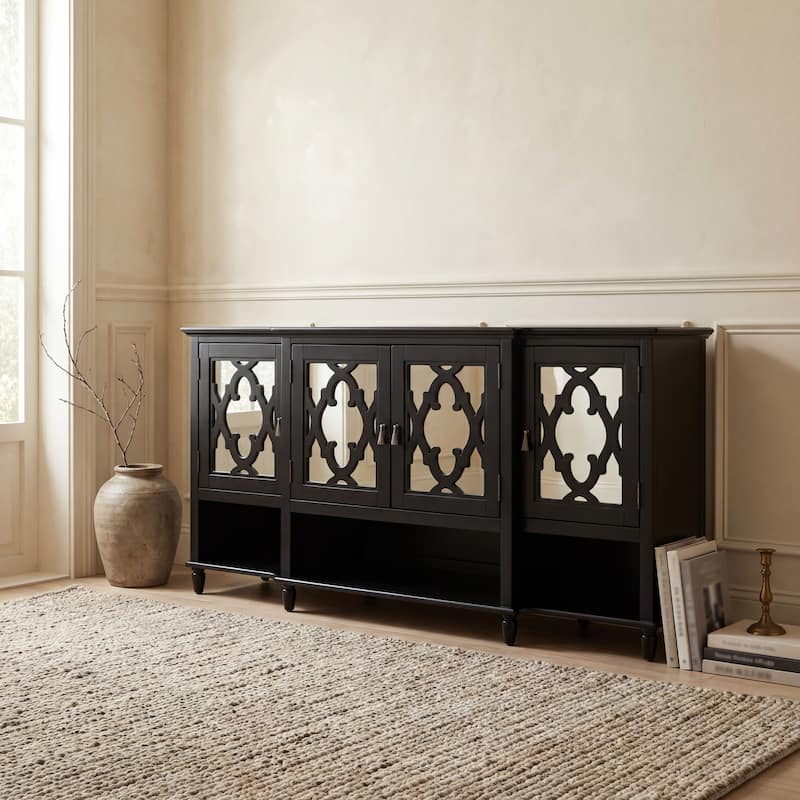SAFAVIEH Couture Lecarlo Mirrored Wood Sideboard - 72"W x 19"D x 34"H