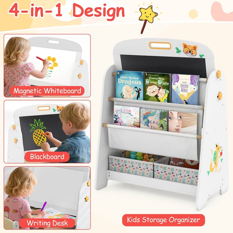 Costway 4-in-1 Kids Table & Chair Set with Magnetic Whiteboard & - See Details