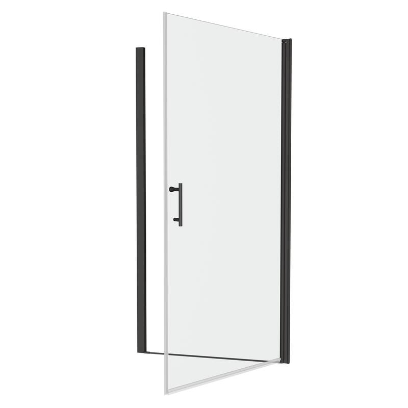 Pivot shower door, open outside, with 1/4" tempered glass finish