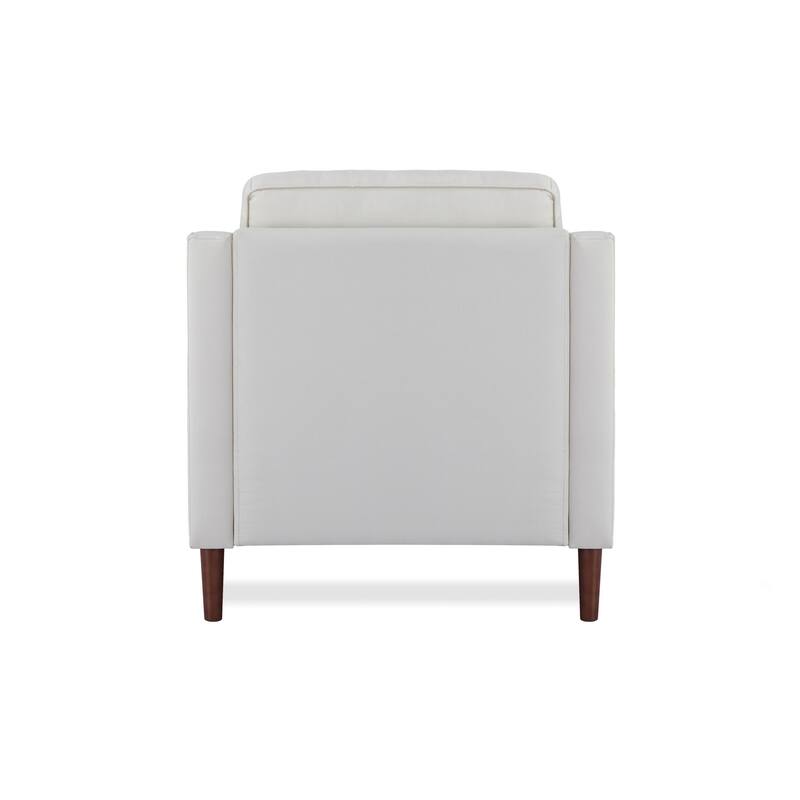 Artdeco Home - Sedona Modern Accent Chair, Faux Linen / Vegan Leather Armchair