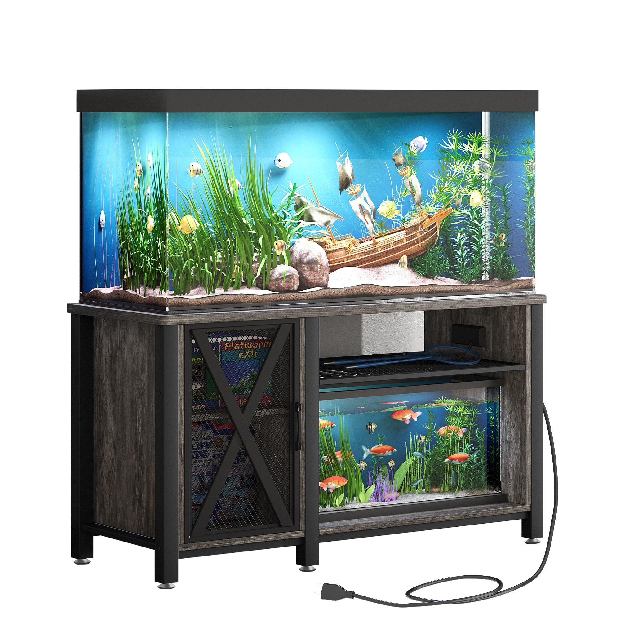 Moasis 55-75 Gallon Aquarium Stand with Power Outlets,Fish Tank Stand with Storage Cabinet