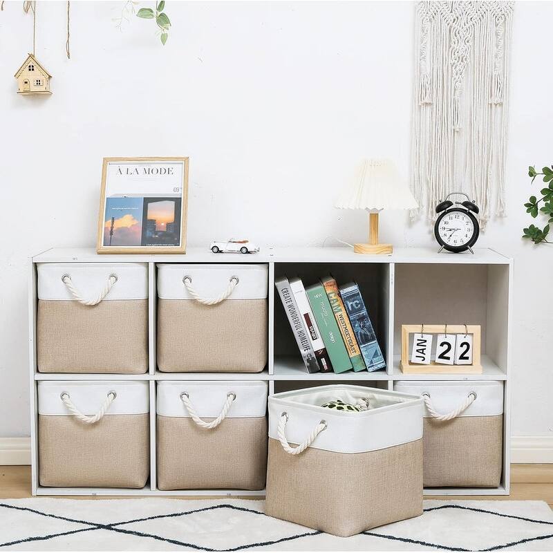 6 Pack Large Collapsible Fabric Storage Bin