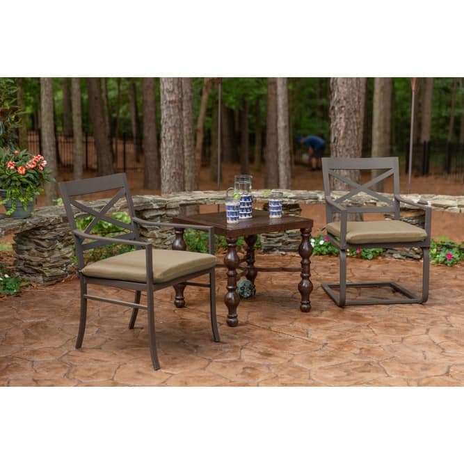 Sunbrella Solid Fabric 2-Piece Indoor/Outdoor Seat Pad Cushion, 18"W x 18"L
