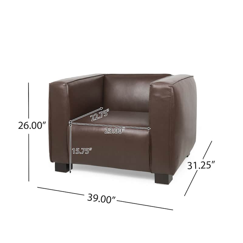 Goyette Faux Leather Club Chair by Christopher Knight Home