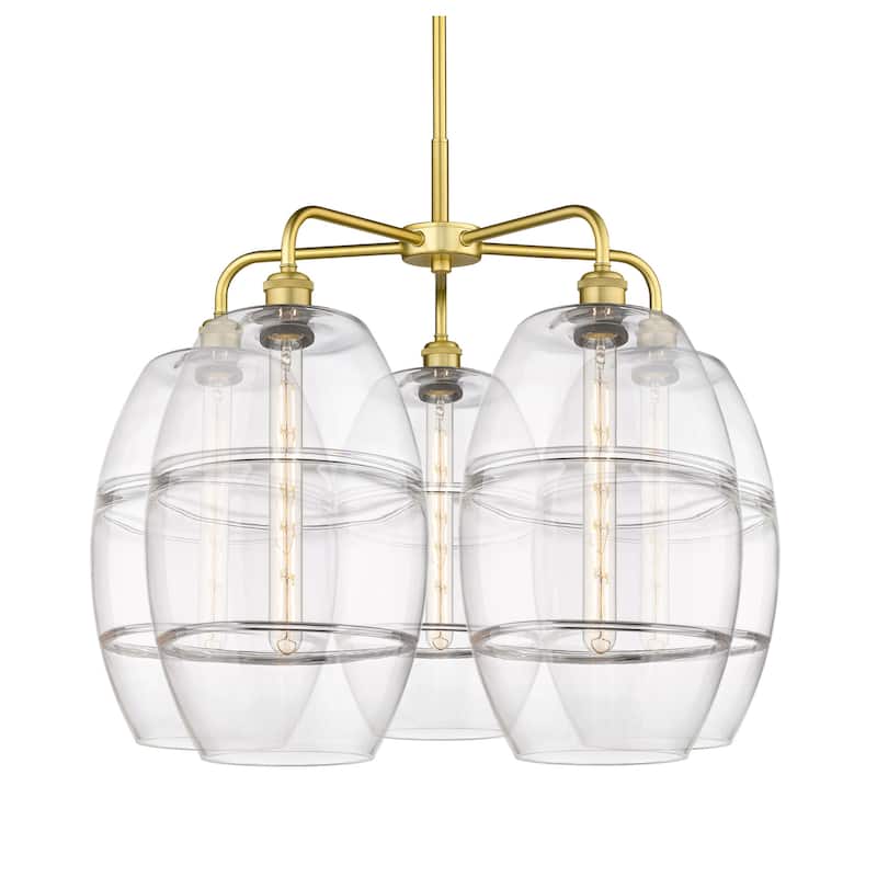 Innovations Lighting 516-5CR-24-28 Vaz Chandelier Vaz 5 Light 28" Wide - Satin Gold / Clear