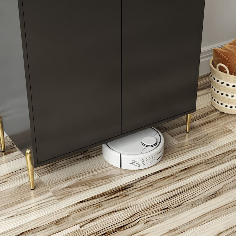 GDFStudio - Marlowe Wood Liquor Buffet Cabinet with Wine Rack and Adjustable Storage Shelf