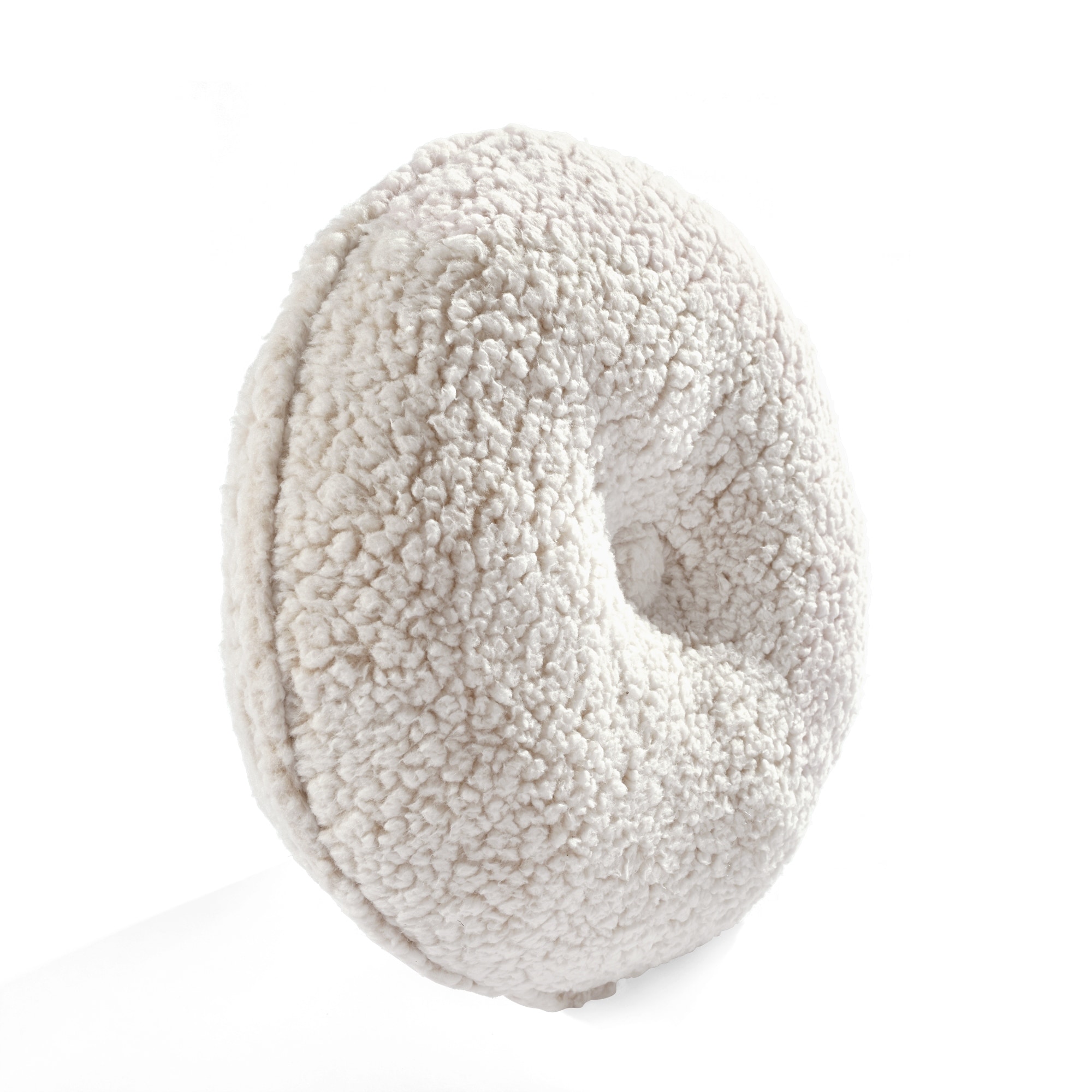 Lush Decor Button Soft Sherpa Round Decorative Pillow-image