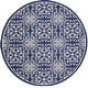 preview thumbnail 10 of 129, Nourison Jane Floral Medallion Indoor only Area Rug 5'3" x Round - Navy/Ivory