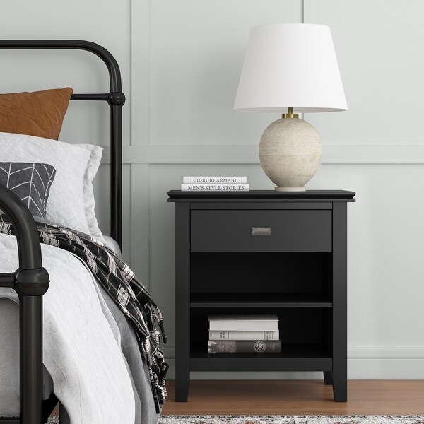 WYNDENHALL Stratford SOLID WOOD 24 inch Wide Bedside Nightstand Table On Sale Bed Bath Beyond 10581728