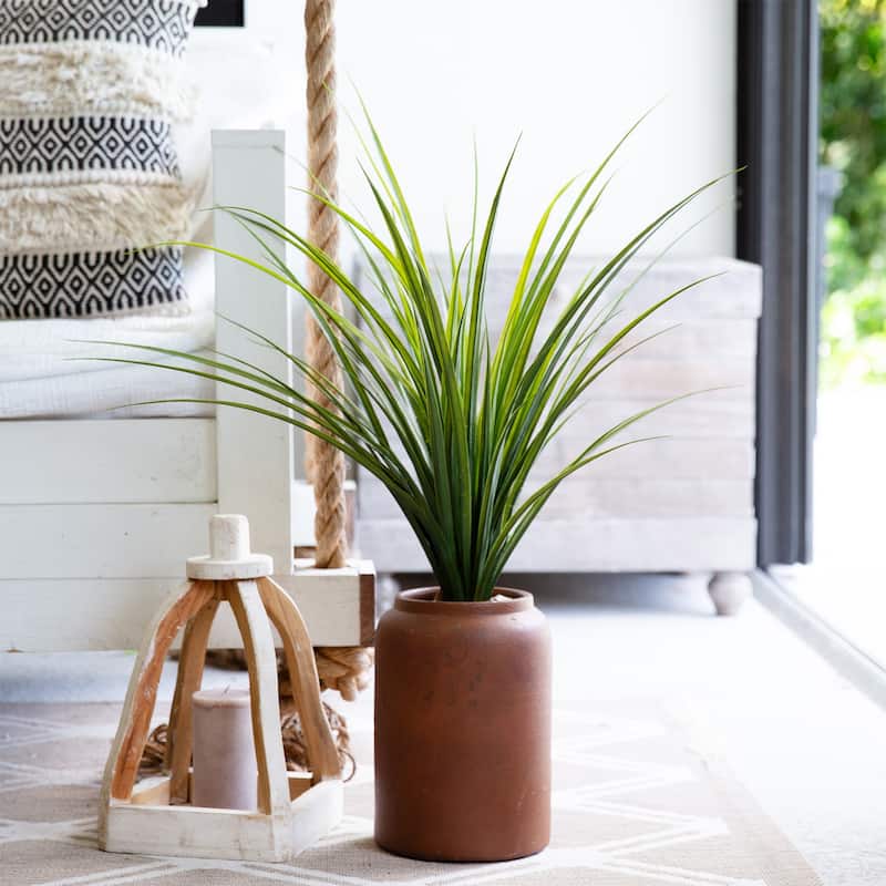 Potted Grass Outdoor Artificial Plant - 2' - Green