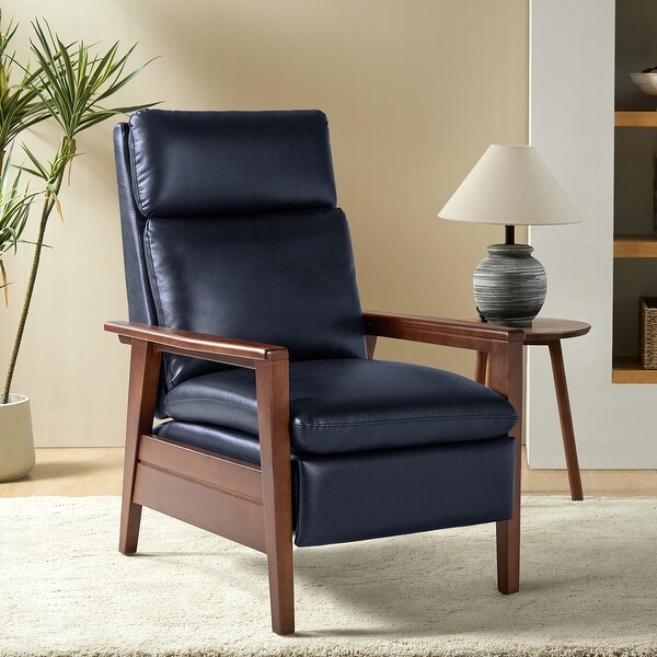 HULALA HOME Patrick Mid-century Modern Vegan Leather Solid Wood