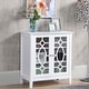 preview thumbnail 12 of 18, HOMCOM Wood Accent Sideboard Buffet Server Storage Cabinet with Double Framed Glass Doors, Adjustable Shelves