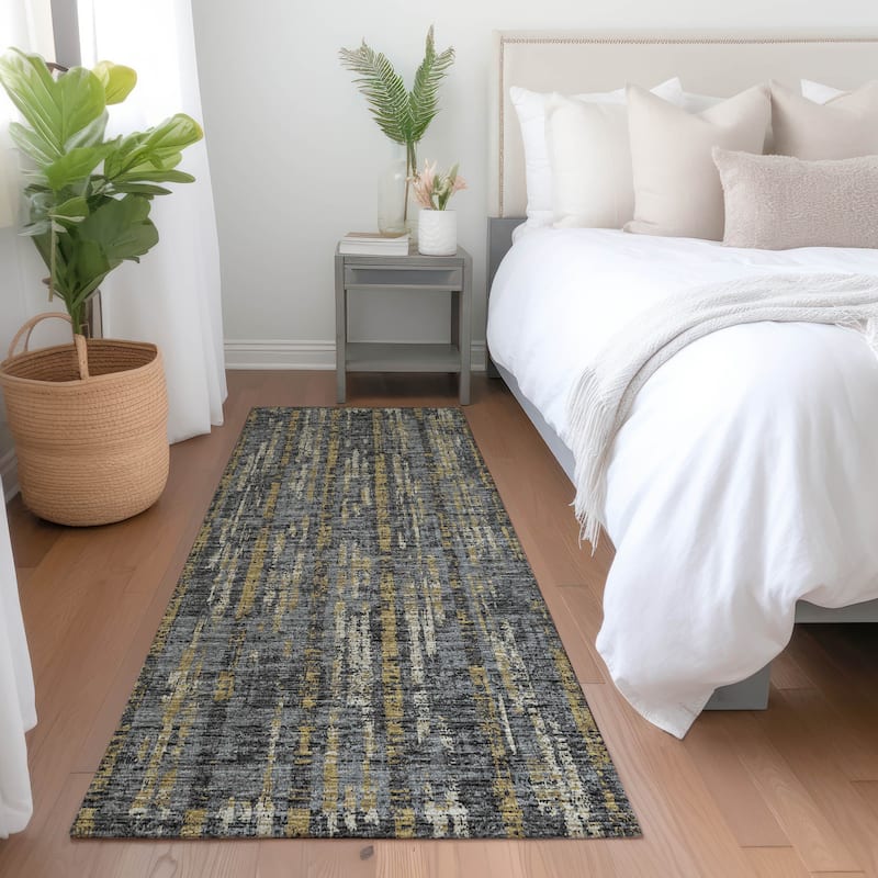 Premium Washable Super Soft Abstract Contemporary Mayfield Rug - Granite - 2' 3" x 7' 6" - Runner