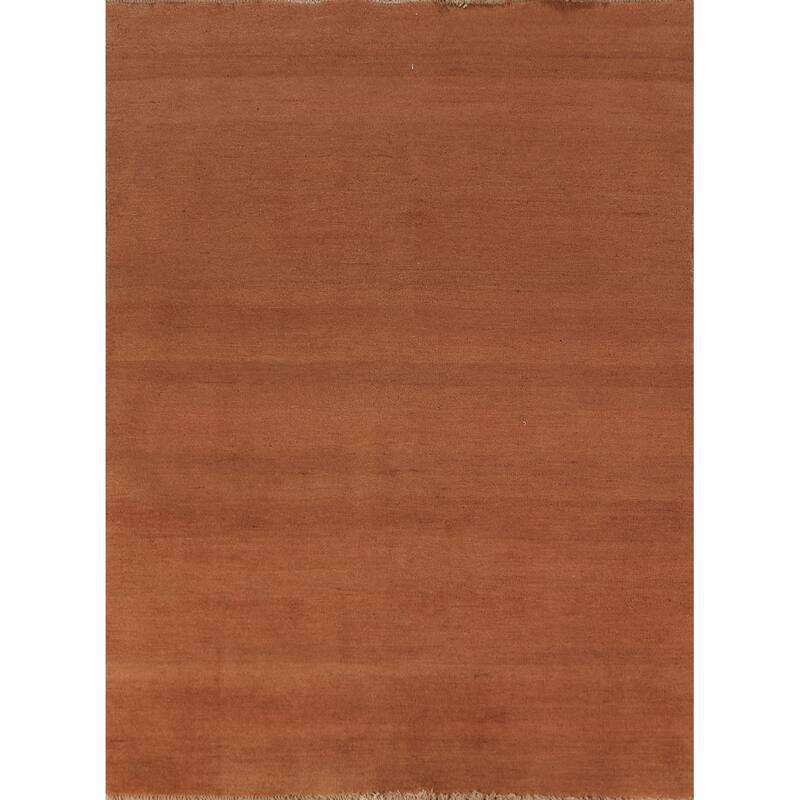 Gabbeh Modern Area Rug Handmade Oriental Orange Tribal Wool Carpet - 4'11" x 6'6"