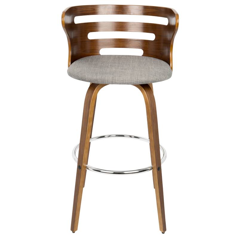 Carson Carrington Cranagh 30" Fixed-Height Bar Stool with Bent Wood Legs & Round Footrest (Set of 2)