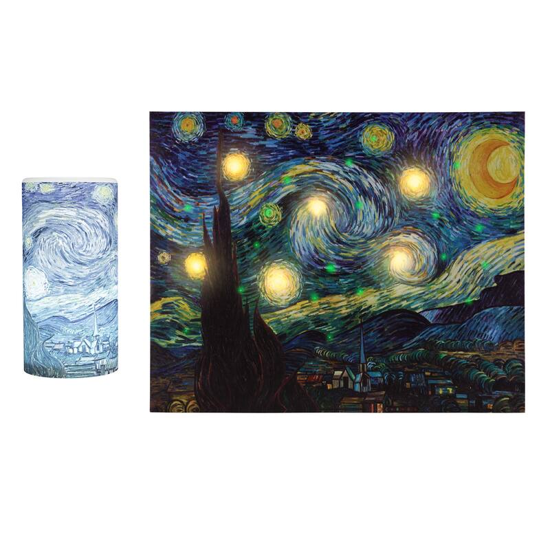 Lavish Home Van Gogh 12x16 Print and Candle Set