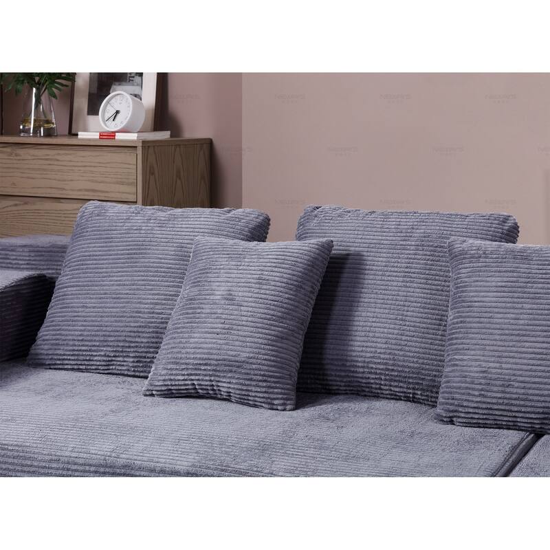Modern L-Shape Chaise Sofa , Upholstered Bedroom, No Assembly