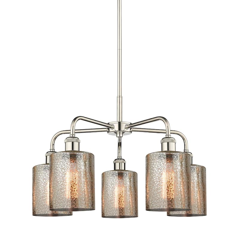 Innovations Lighting 516-5CR-15-23 Cobbleskill Chandelier Cobbleskill - Polished Nickel / Mercury
