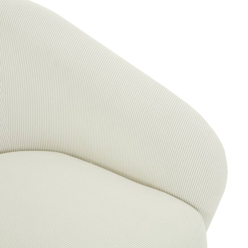 Modern Swivel Accent Chair, Narrow Corduroy Upholstered, Comfy Barrel Chair for Living Room, Bedroom & Office