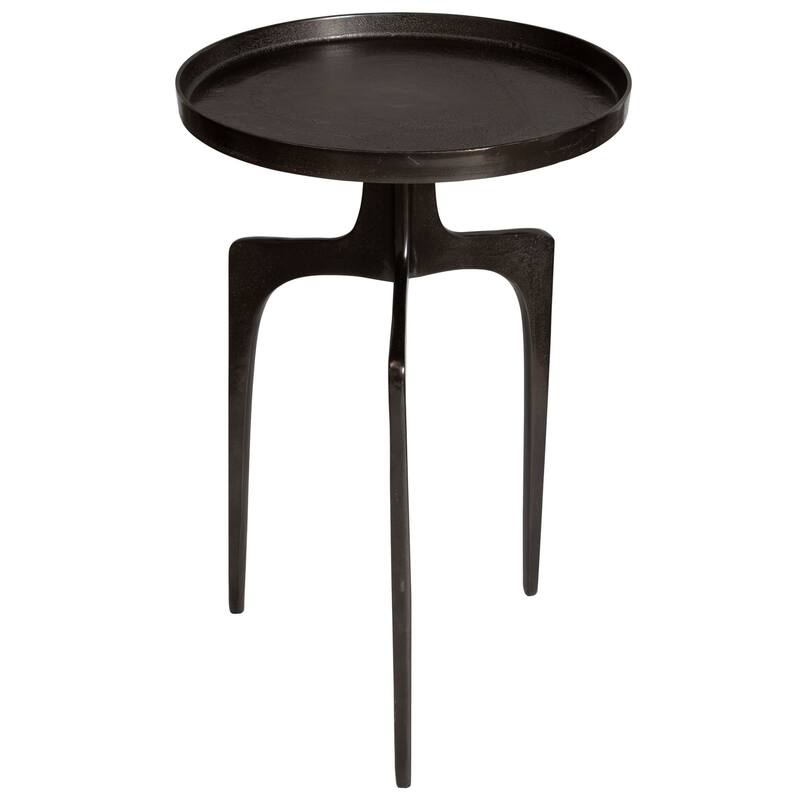 25" Black Style Solid Round Accent Table