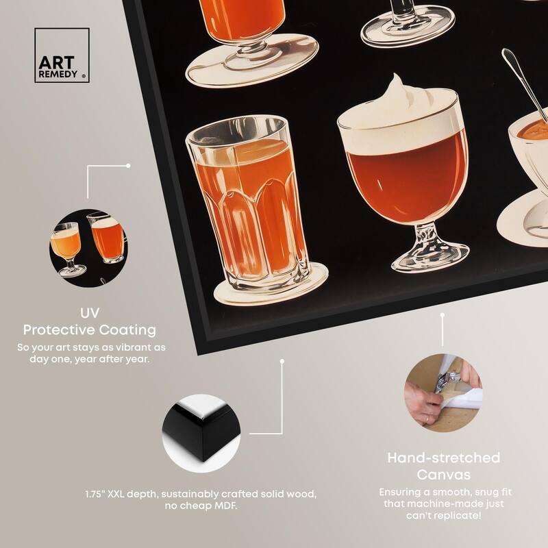Glam Coffee Drink Collection Canvas by Art Remedy