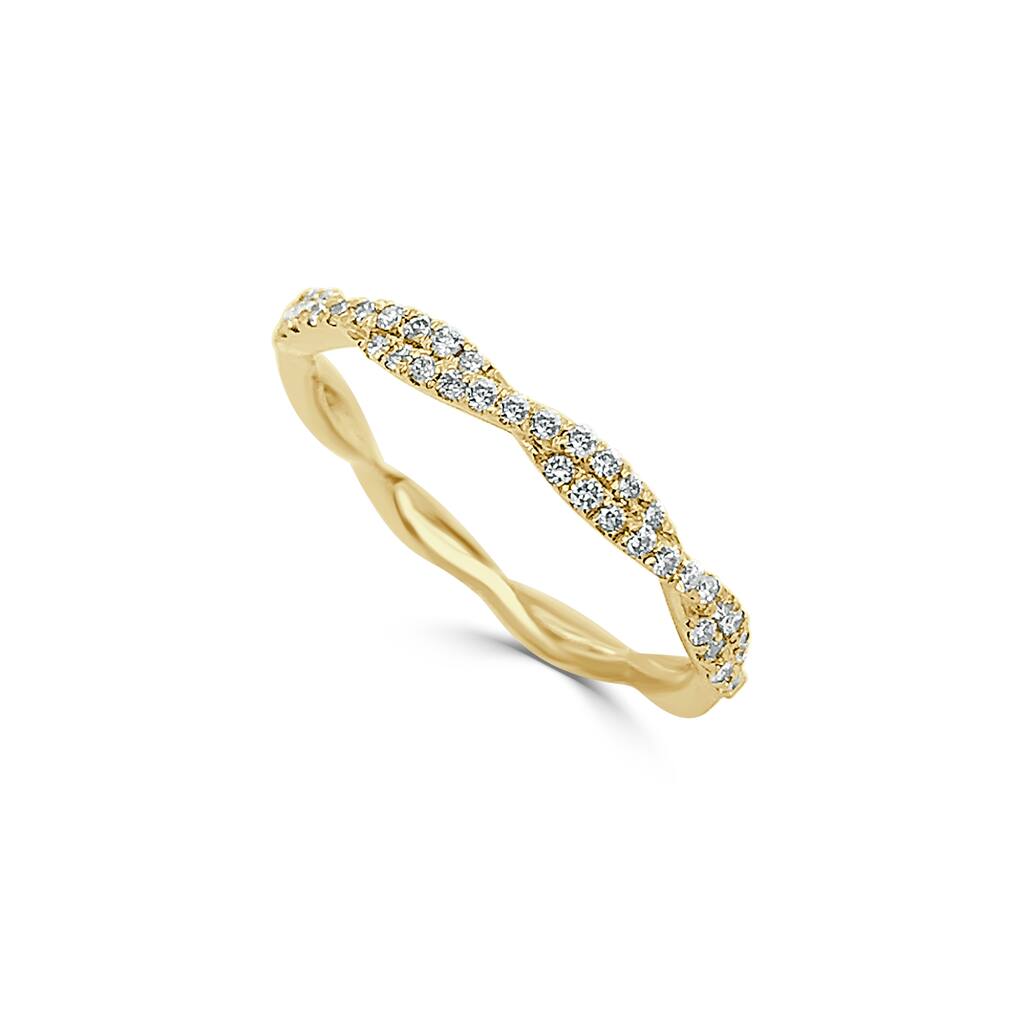 Joelle Collection Diamond Stackable Twist Ring 14k Gold