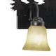preview thumbnail 11 of 10, Yosemite 2-Light 16.75 in. W Burnished Bronze Rustic Cabin Bathroom Vanity Lighting Fixture, Amber Flake Glass Shade, Tree Motif