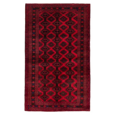 Teimani Red Rug 3'9" x 6'6" - 3'9 x 6'6