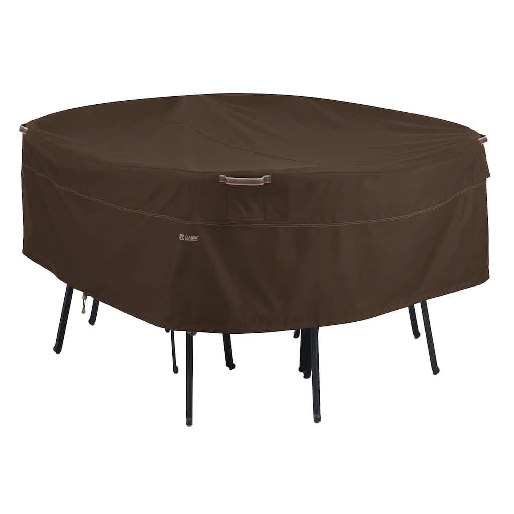 Classic Accessories Madrona Waterproof 70 Inch Round Patio Table & Chair Set Cover