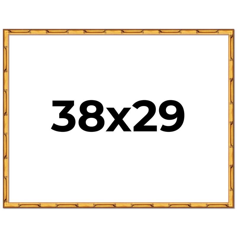 38x29 Frame Gold Bamboo Solid Wood Picture Frame | 1 Inch Moulding