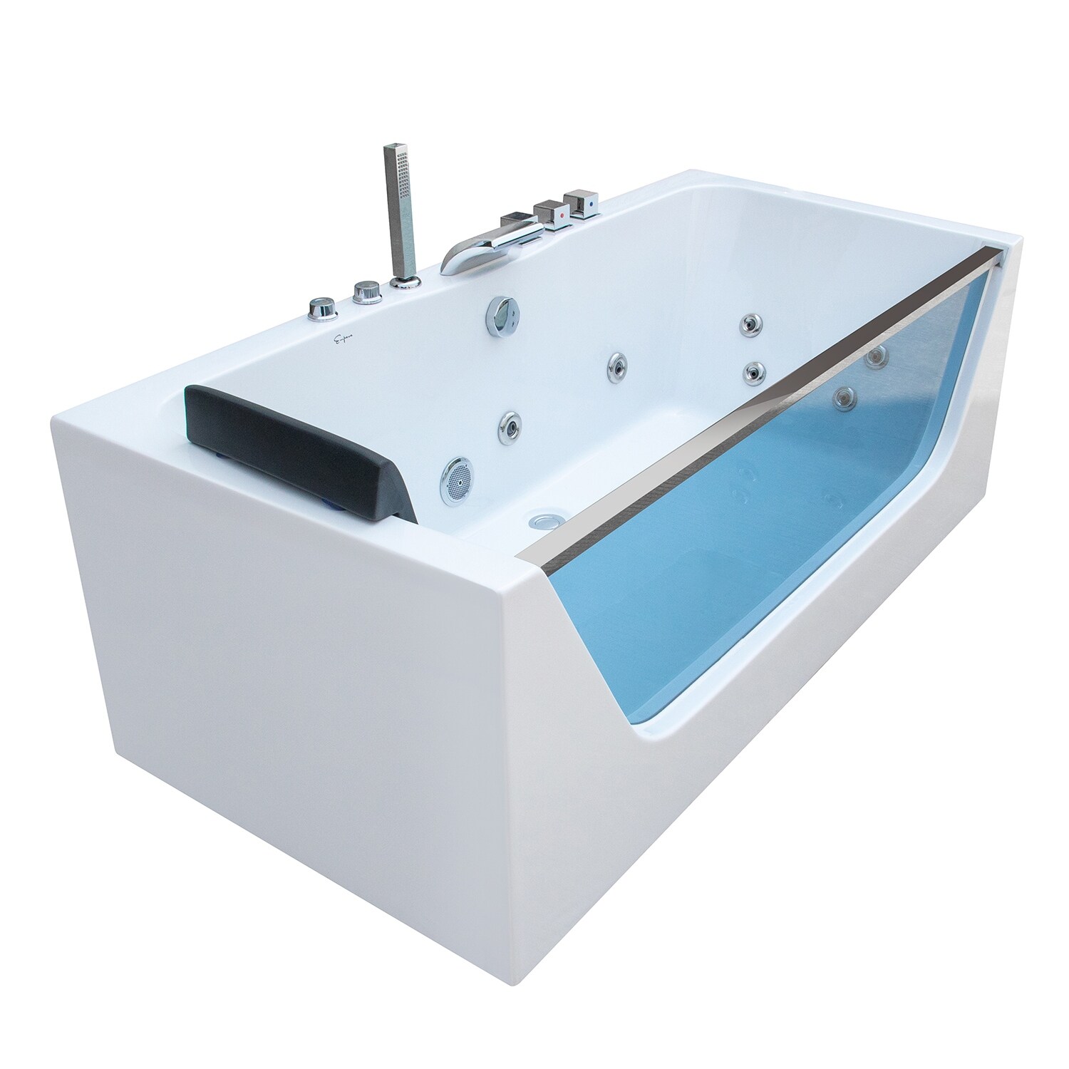 59 X 59 Acrylic Corner Whirlpool Bathtub - 10 Water Jets - Led Lights -  Left Side Drain - 3-Side Alcove Install - On Sale - Bed Bath & Beyond -  33418073