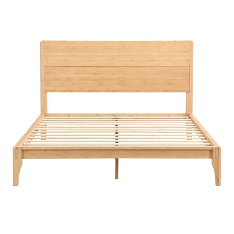Mid-Century Modern Wood Platform Bed Frame