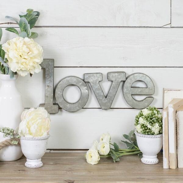 Shop Love Wall Letters Word Silver Dimensional Metal Decor 16 5