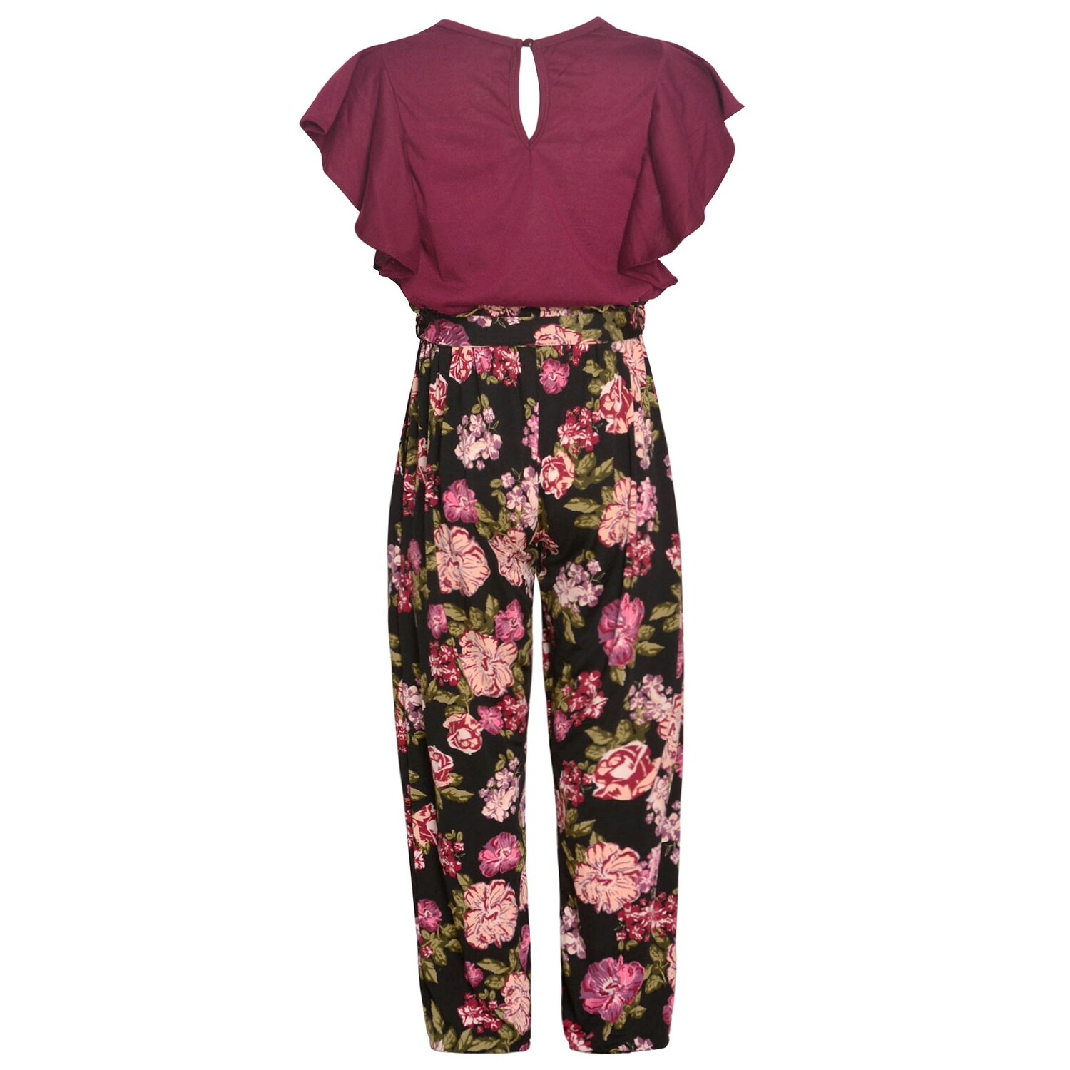 girls burgundy jumpsuit