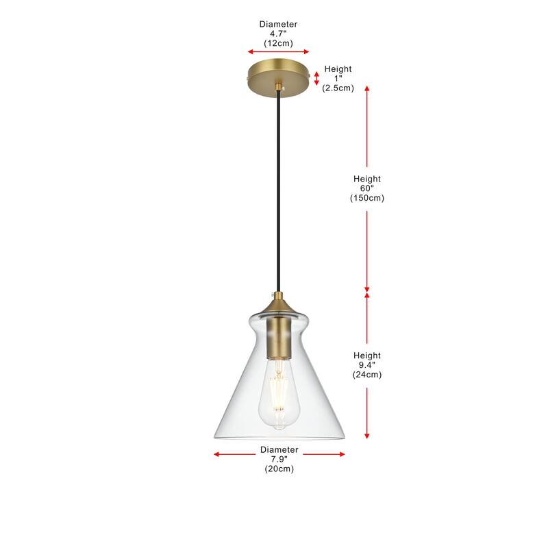 1-Light 8 inch Pendant with Clear Glass