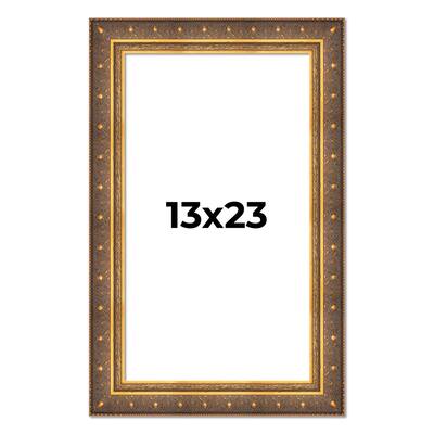13x23 Frame Vintage Gold Solid Wood Picture Frame | 2.5 Inch Moulding