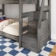preview thumbnail 8 of 20, Max and Lily Modern Farmhouse Twin Over Twin Bunk Bed With Staircase