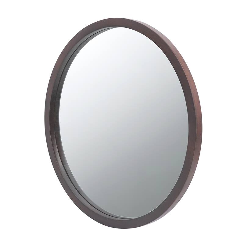 20" x 20" Circle Wall Mirror with Wooden Frame,Wall Mirror for Living Room Dining Room