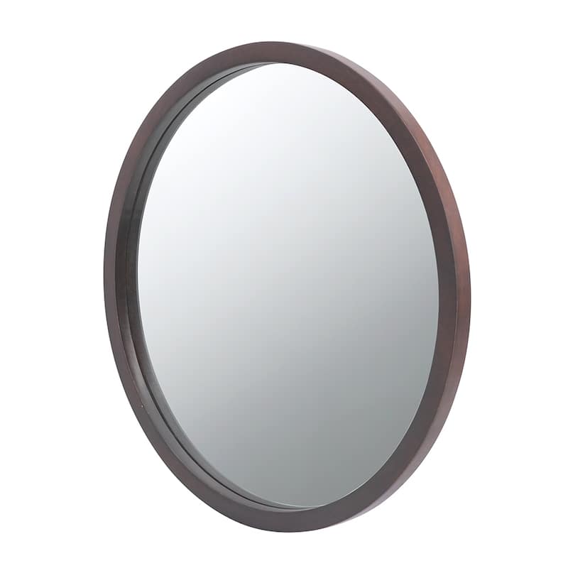 20" x 20" Circle Wall Mirror with Wooden Frame