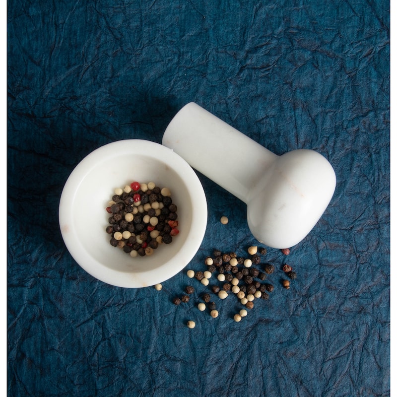 Marble Mortar & Pestle - White