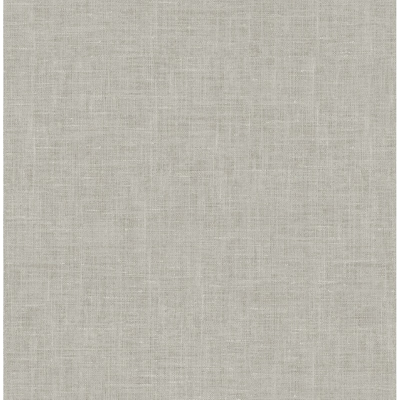 Seabrook Designs Jocelyn Faux Linen Unpasted Wallpaper - 20.5 in. W x 33 ft. L - Metallic Fog