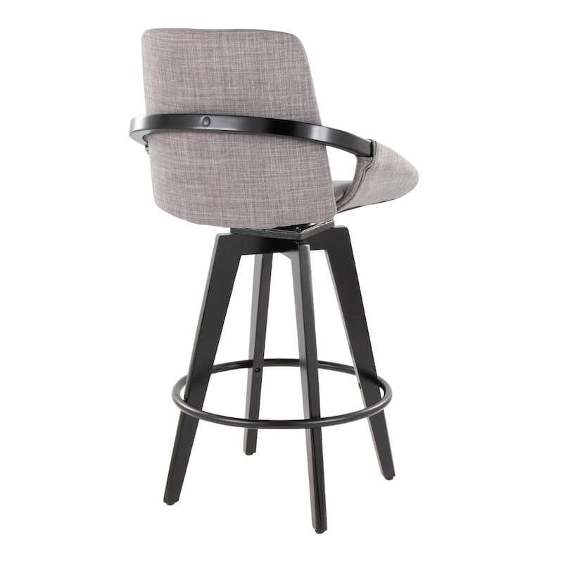 Porch & Den Pugo 26" Fixed-Height Upholstered Counter Stool with Splayed Wood Legs (Set of 2)