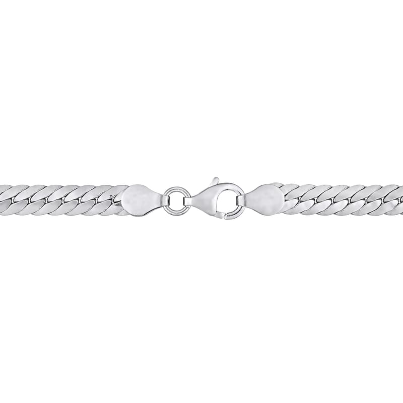 Miadora Sterling Silver Herringbone Chain Necklace
