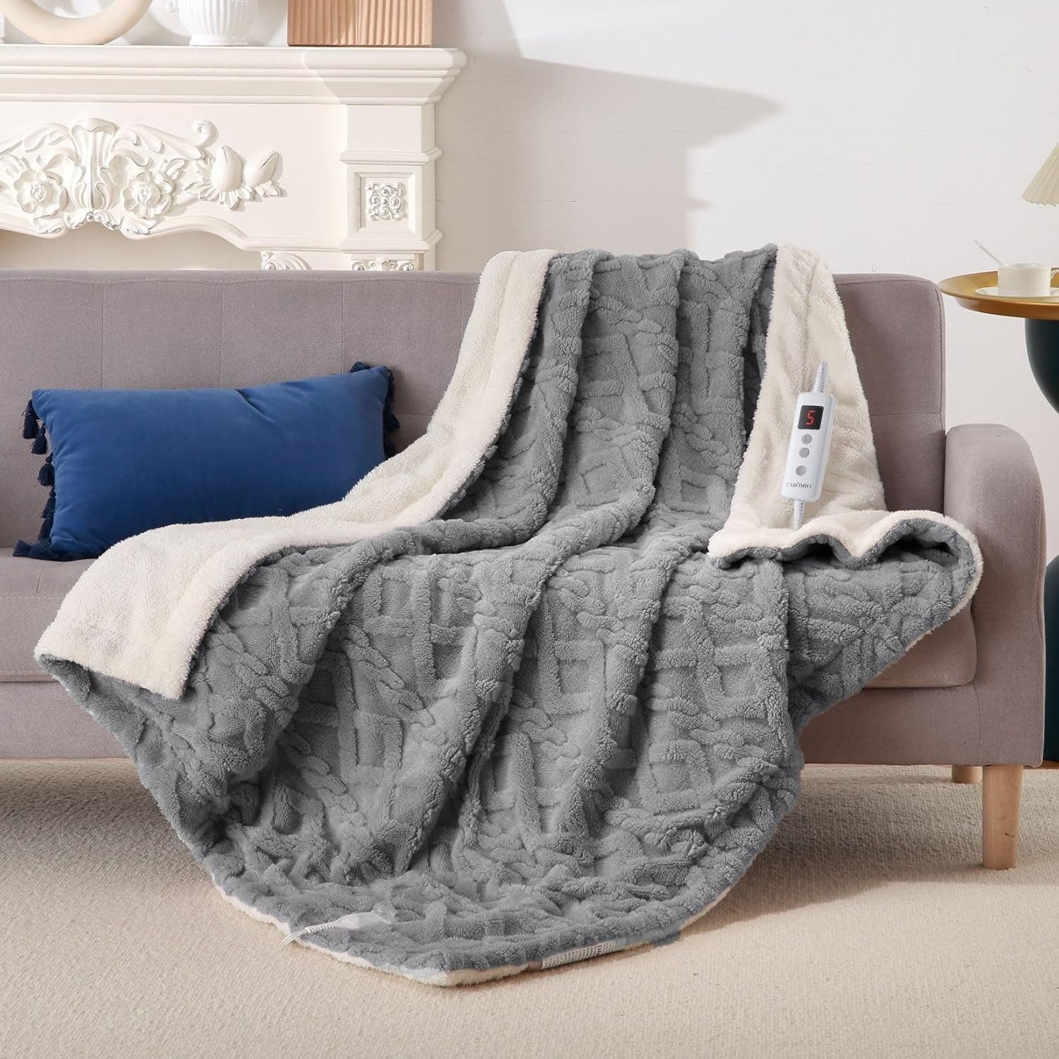 Heated Electric Blanket Throw Flannel Heating Blankets Bed Bath Beyond 39100932