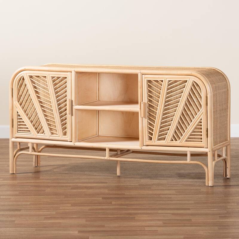 Carabella Bohemian Natural Rattan 2-Door Storage Cabinet
