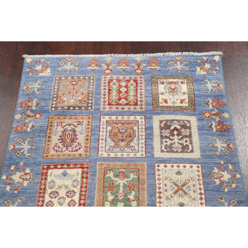 Garden Design Traditional Kazak Oriental Wool Runner Rug Hand-knotted - 2'8" x 9'10"