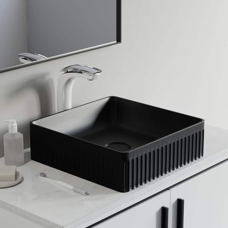 Dowell Fluted Ceramic Vessel Sink