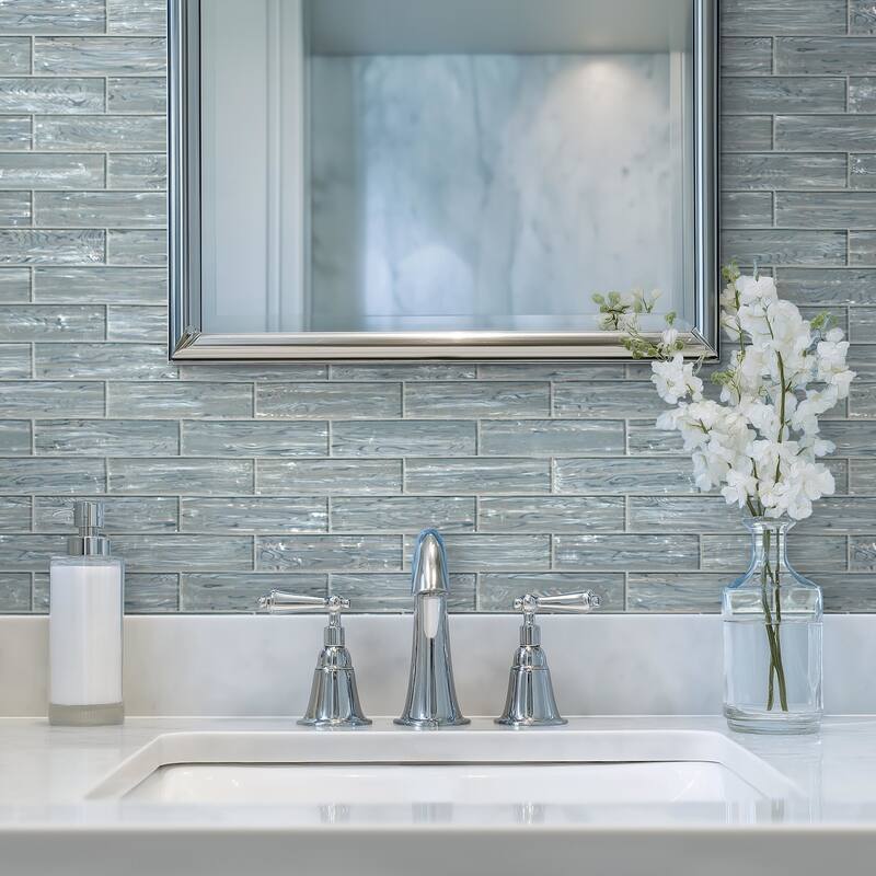 Ackland AKM-G-3X12TLG-CA 12" x 12" Glass Solid Wall Tile - Glossy - Elaris