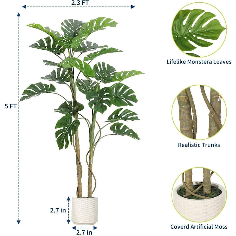Artificial Monstera Deliciosa Plant for Home Office Decor