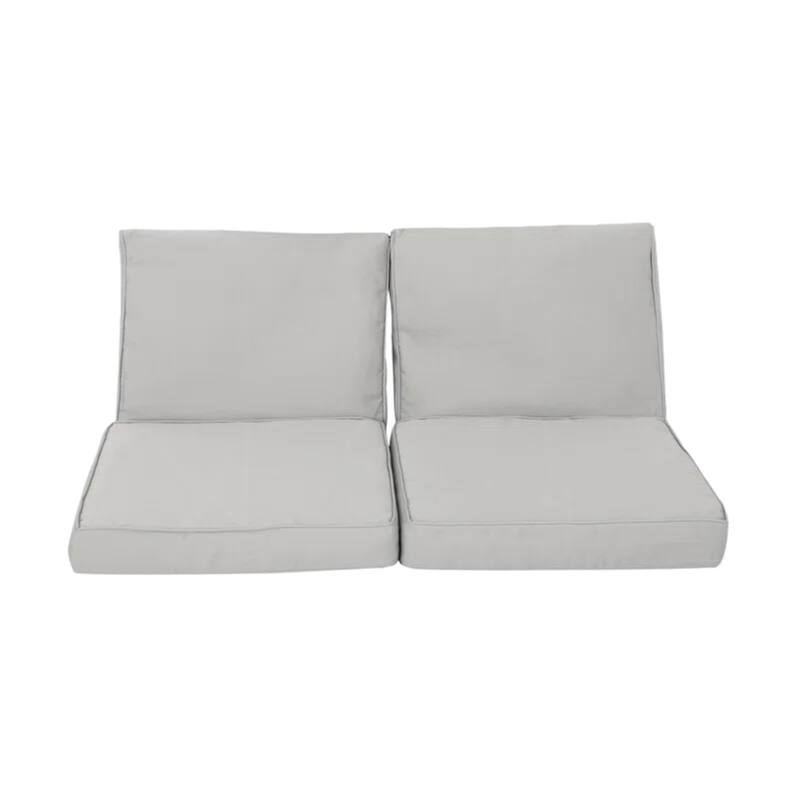 Roomfitters Honolulu Club Chair Cushion Set, Back and Seat Cushions, Water Repellent Fabric, Set of 2 - Silver